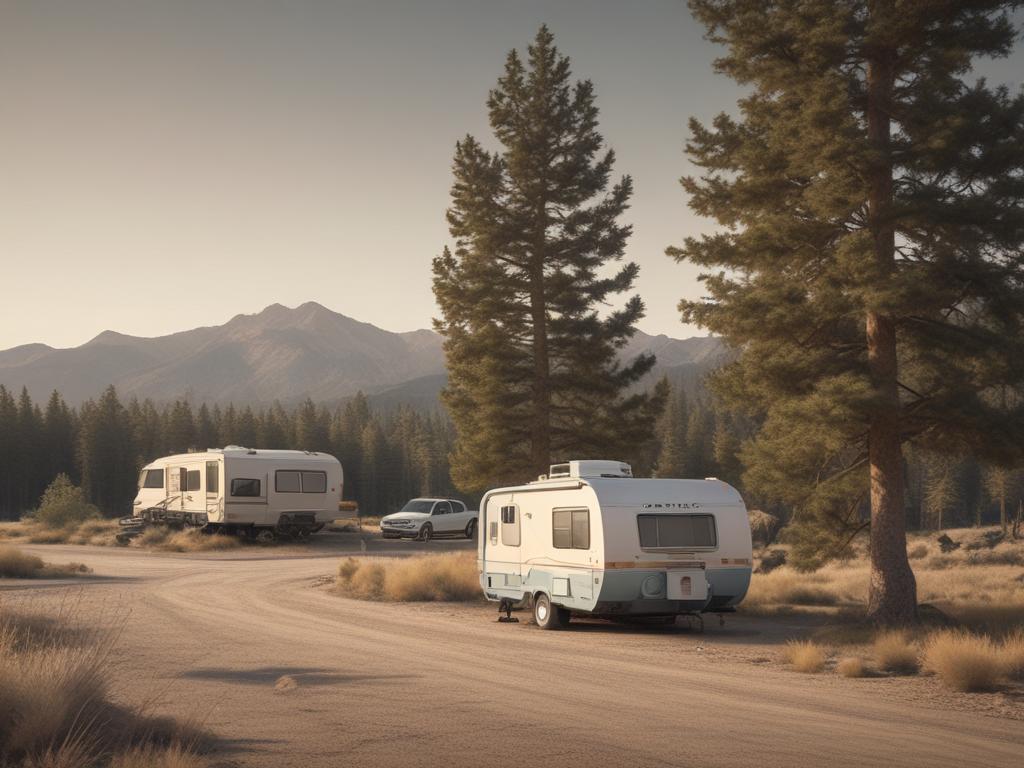 RV parked at a private campground